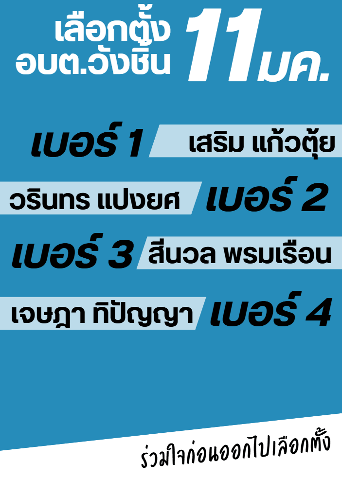 รายชื่อผู้สมัครนายก อบต.วังชิ้น